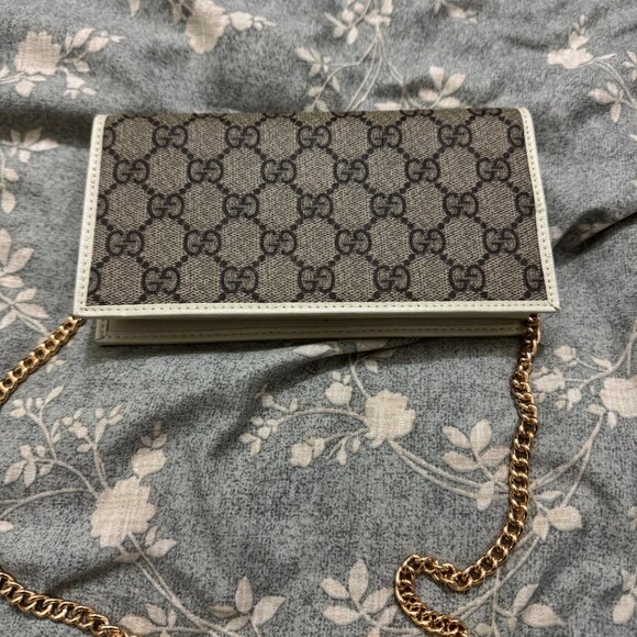 Gucci Horsebit 1955 GG Chain Crossbody Bag White - Picture 3 of 4